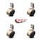Service Caster 2.375 Inch Antique Brass Hooded Urethane Twin Wheel Caster with Inside Mount Set SCC-GR02S60D-NYU-WA-716X78-CB90-4 - alternate 2